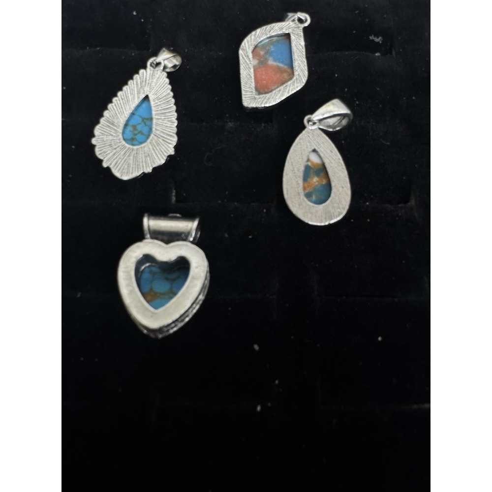 4 Wholesale Jewelry Pendants Fashion Costume Turquoise Mingle - Picture 6 of 6
